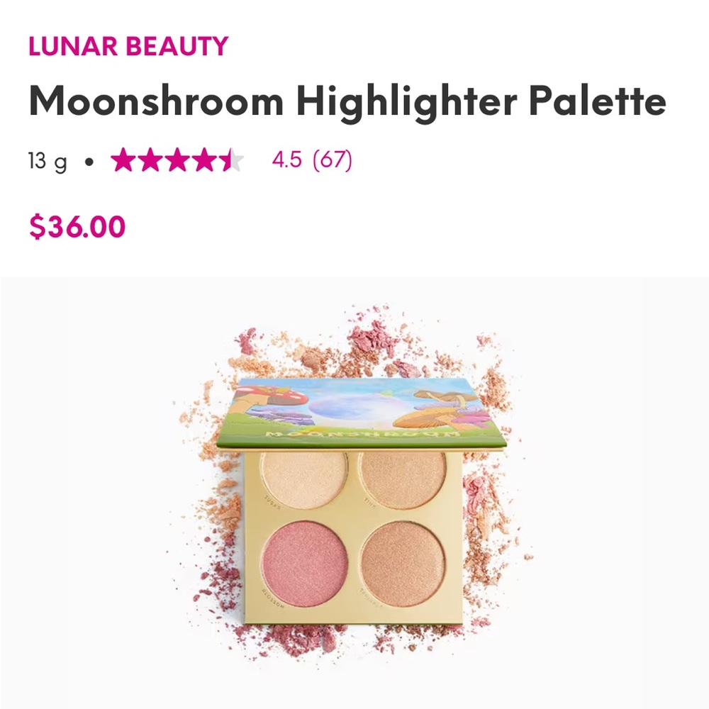 Lunar Beauty Moonshroom Highlighter Palette